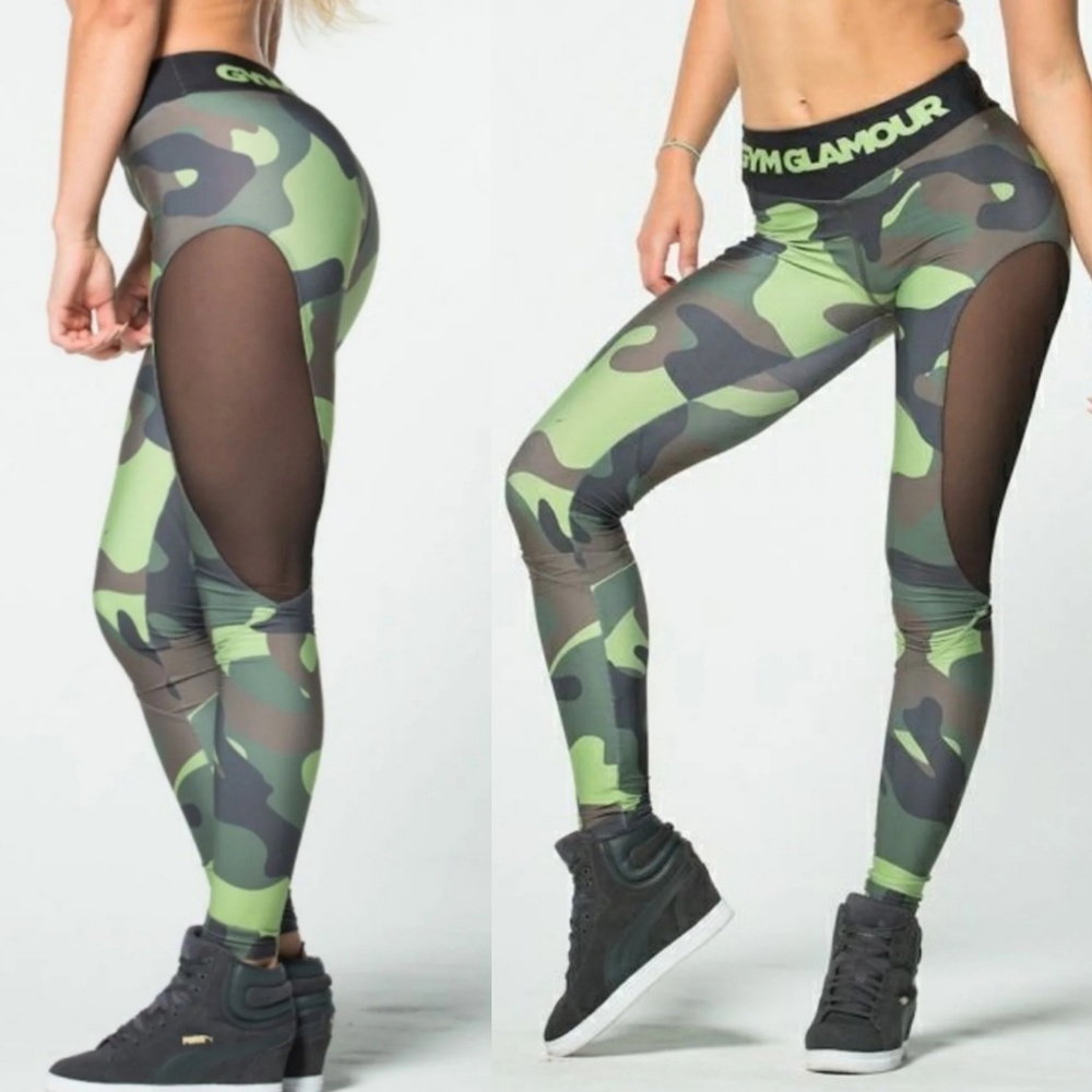GymGlamour - Camouflage with mesh legging